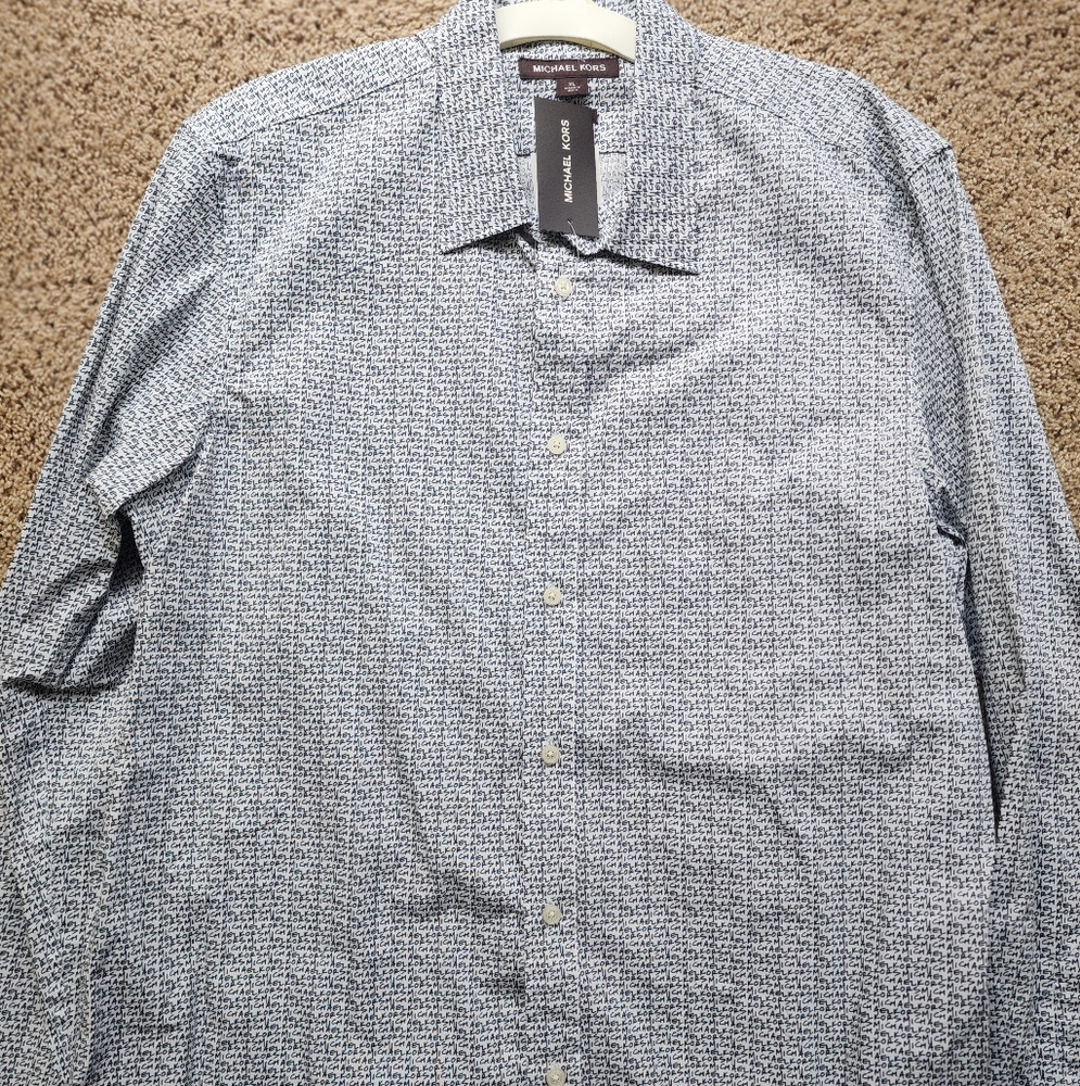 Michael Kors Black and White Logo Dress Shirt Xl New Nwt Tags - Picture 3 of 3